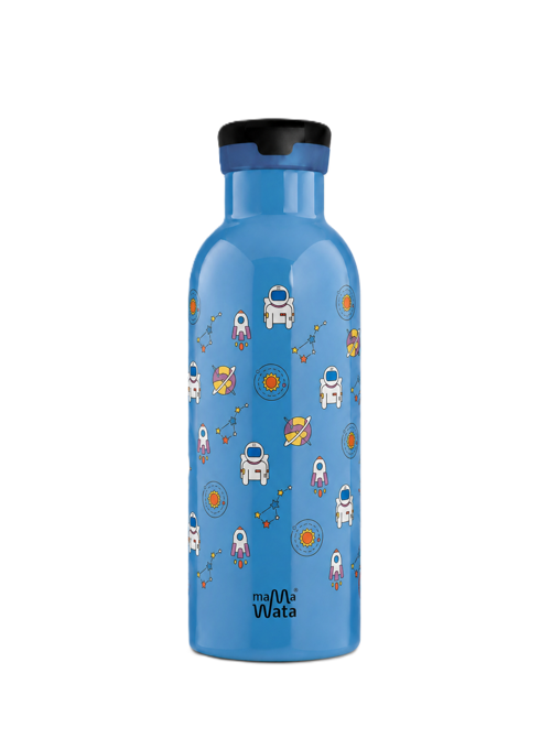 Space Pipetli Çocuk Termos Matara 470 ml Paslanmaz Çelik Sızdırmaz Yalıtımlı Suluk
