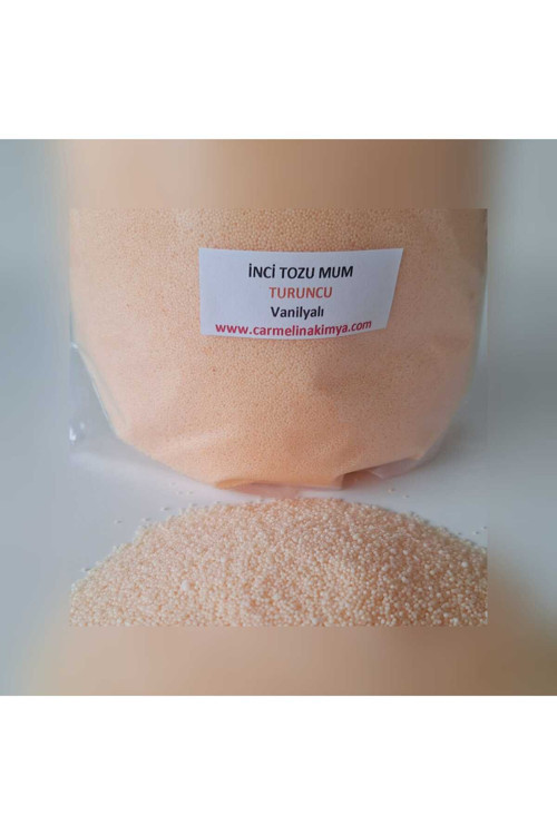 İnci Tozu Mum Turuncu Renk ,Vanilya Esanslı ,100Gr