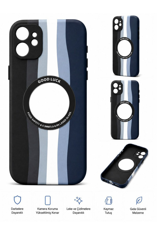 İphone 12 Pro Max Uyumlu Desenli Renkli Kılıf