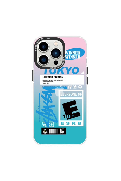 İphone 14 Pro Max Uyumlu Tokyo Yazılı Desenli Gradient Kılıf – Kamera Korumalı