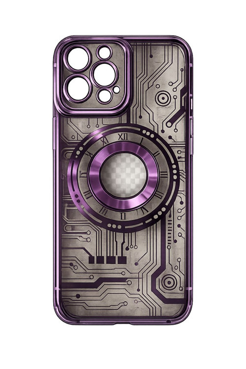 İphone 14 Pro Uyumlu Mor Şeffaf Renkli Kılıf