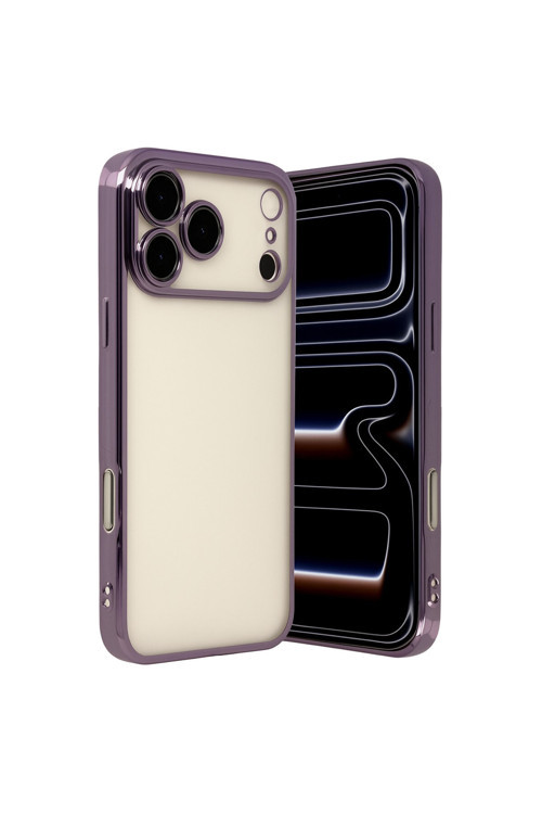 Apple İphone 17 Pro Uyumlu Rzr Lensli Silikon Kılıf - Mor