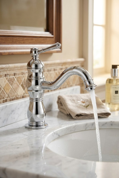 Rustik Lavabo Bataryası Krom (Kısa)