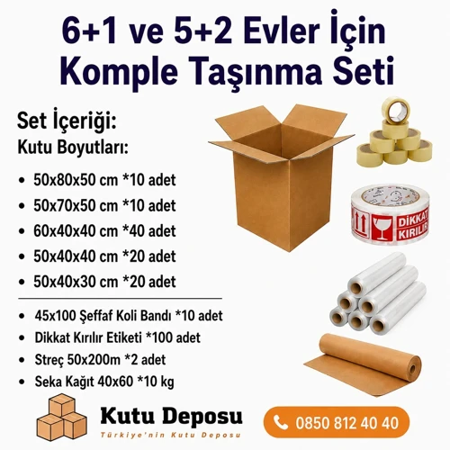 Maxi XXL PLUS Taşınma Koli Seti 6+1 ve 5+2 Evler için