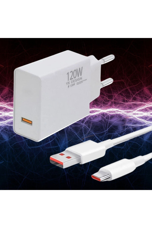 120W Usb Hızlı Type C Uçlu Kablolu Şarj Aleti