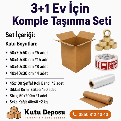 Maxi Taşınma Koli Seti 3+1 Evler için