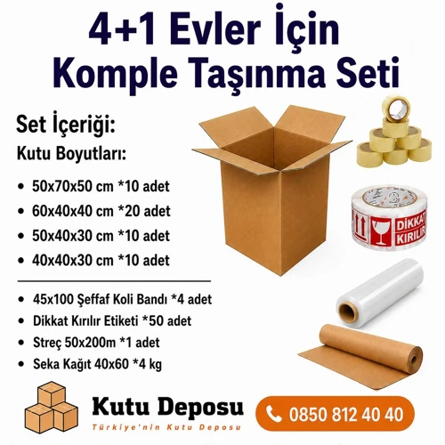 Maxi XL Taşınma Koli Seti 4+1 Evler için