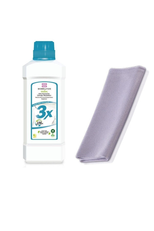 3X Çamaşır Beyazlatıcı + Mikrofiber Cam Bezi (40X40 Cm)