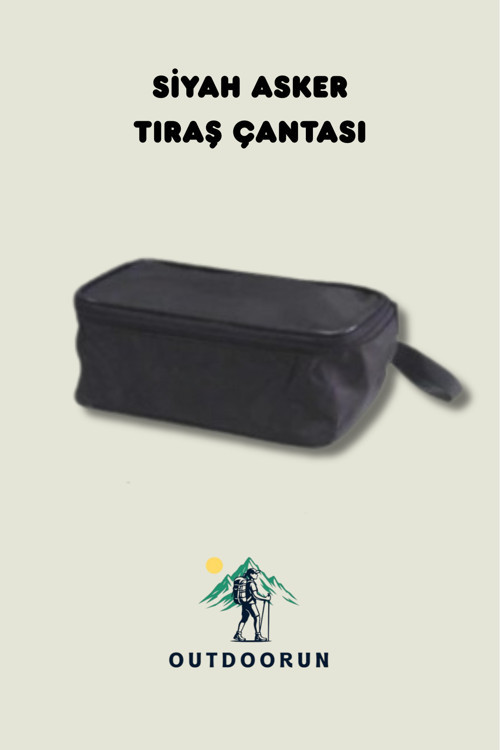 Siyah Asker Tıraş Çantası