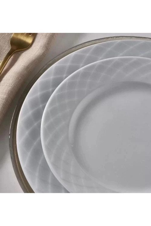 Gönül Porselen Alfa Düz Beyaz Tabak 25 cm 6'lı