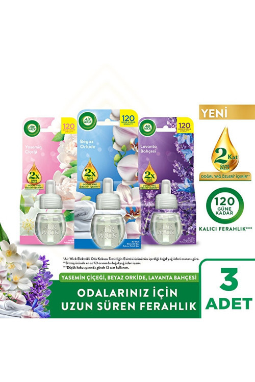 Airwick Elektrikli Oda Kokusu Yedek Yasemin+Orkide+Lavanta 19mlx3 Adet