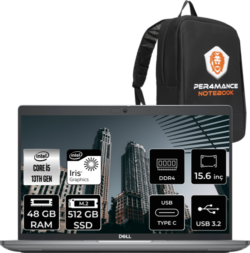 Latitude 3540 İ5 1335U 48Gb Ram 512Gb Ssd 15.6'' Fhd Fdos N006L354015 & Per4 Çanta