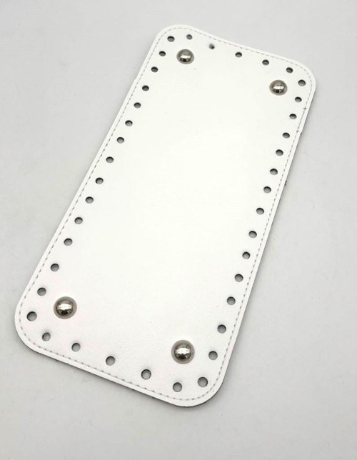 Suni Deri Beyaz Renk DikdörtgenTaban 25X12 Cm Silvery Metalli