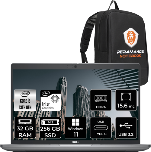 Latitude 3540 İ5 1335U 32Gb Ram 256Gb Ssd 15.6'' Fhd W11Home N006L354015 & Per4 Çanta