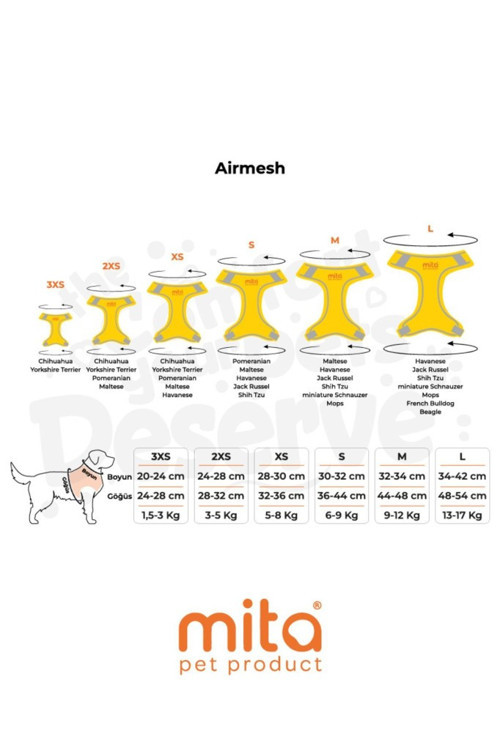 Air Mesh Kedi Köpek Göğüs Tasması Çift Reflektörlü, Terletmeyen Neon Sarı XS