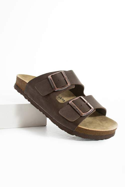 Mikanos Aryan Unisex Ortapedik Eva Taban Comfort Çift Bantlı Tokalı Günlük Rahat Sandalet Terlik