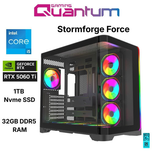 Stormforge Force i5-14400F 32GB DDR5 1TB NVMe RTX5060Ti 16GB Masaüstü Oyun Bilgisayarı