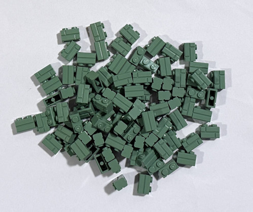 100 Adet 1x2 Modifiyeli Duvar Parçası KUM YEŞİLİ (SAND GREEN) 98283