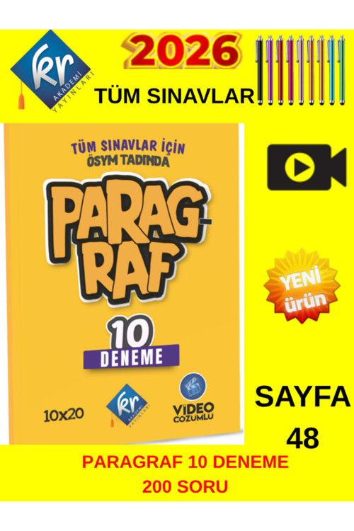 Paragraf 10 Deneme Video Çözümlü Tüm Sınavlar Kr Tablet Kalem Tyt Ayt Kpss Dgs Hazırlık Güncel