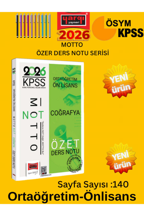 2026 Kpss Ortaöğretim Ön Lisans Motto Serisi Coğrafya Özet Ders Notu