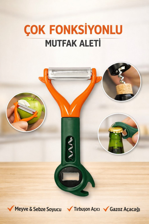 Jpr-221 Çok Fonksiyonlu Soycak & Açacak Tırbuşon Açıcı Gazoz Açacağı