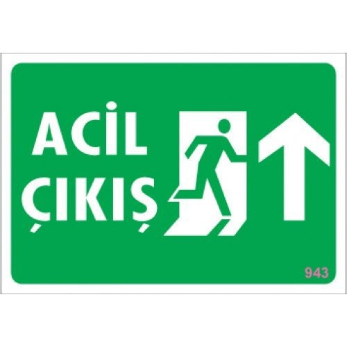 Pvc Levha quot;Acil Çıkışquot; 17,5*25 cm
