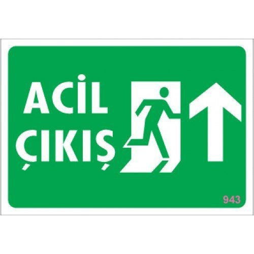 Pvc Levha quot;Acil Çıkışquot; 17,5*25 cm