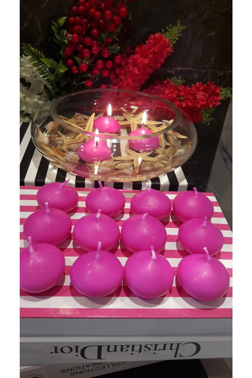 Iv Candles 24'Lü Pembe Fuşya Suda Yüzen Terapi Mum