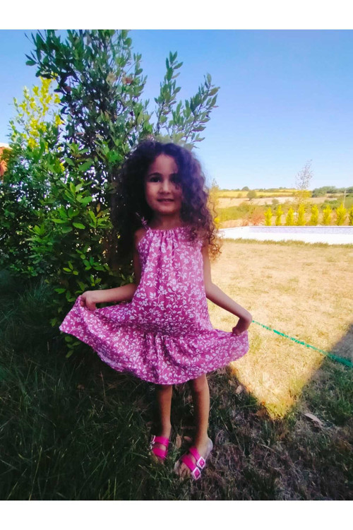Müslin Çocuk Elbisesi Pudra