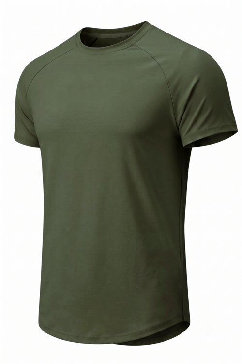 Erkek Spor Tişört Fitness Antrenman Tişörtü Oval Kesim Likralı Süprem Reglan Kol OVAL-T22