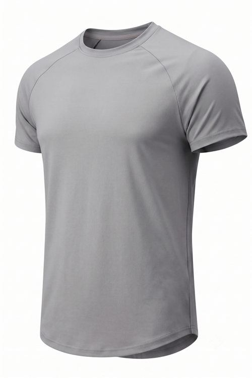 Erkek Spor Tişört Fitness Antrenman Tişörtü Oval Kesim Likralı Süprem Reglan Kol OVAL-T22