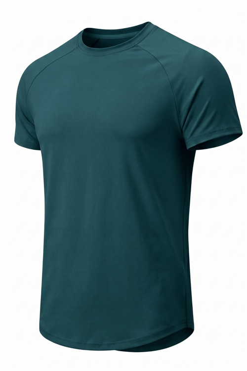 Erkek Spor Tişört Fitness Antrenman Tişörtü Oval Kesim Likralı Süprem Reglan Kol OVAL-T22