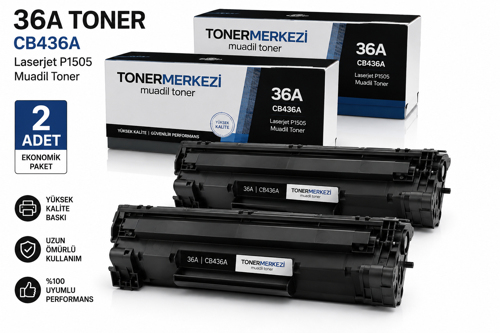 Laserjet M1522N Mfp M1523Nf Mfp M1120 Mfp P1505 P150N Muadil Toner 2 Adet - Cb436A