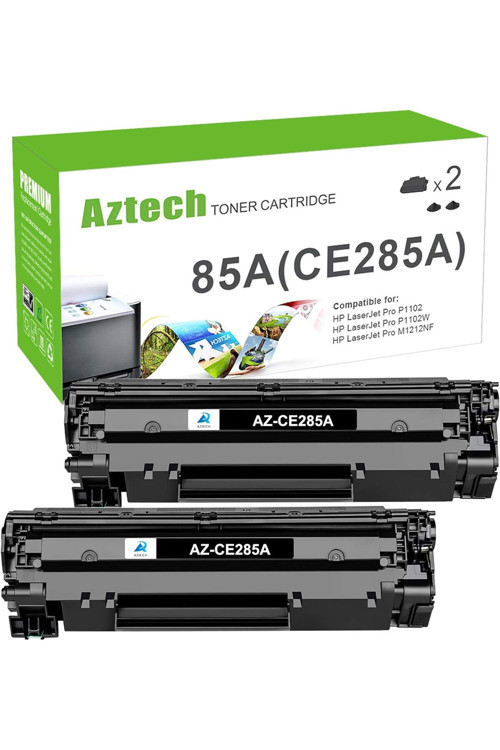 Ce285A 85A Ce285 Laserjet Pro P1102W M1212Nf M1217Nfw P1100 M1210 (Black, 2-Pack)