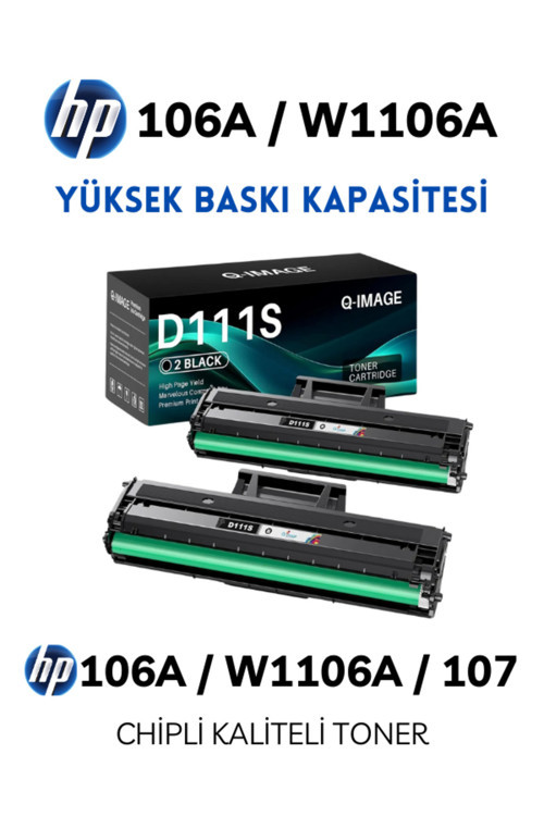 2Li Set Hp Laser Mfp 137Fnw / 135A / 107A / W1106A-106A Muadil - Chipli Kaliteli 106A Toner
