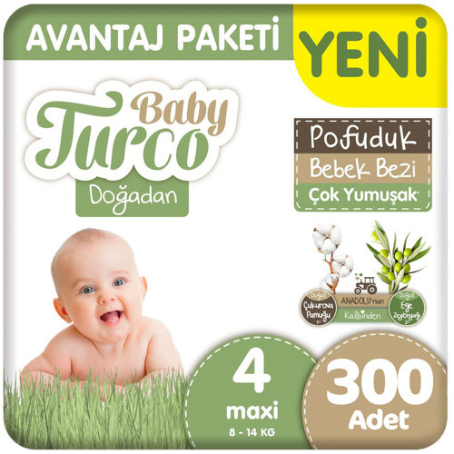 Doğadan 4 Beden Bebek Bezi Avantaj Paketi Pofuduk 100x3 300 Adet