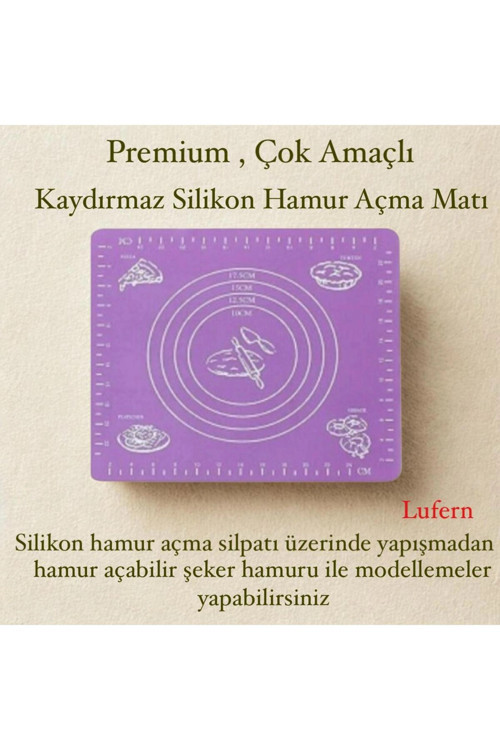 Çok Amaçlı Kaydırmaz Silikon Hamur Açma Matı 50 X 40 Cm Premium Kalite Yıkanabilir Gıda Uyumlu