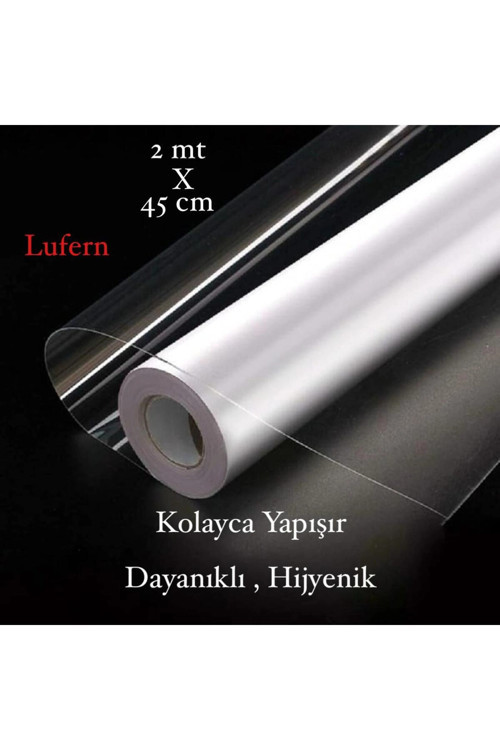 Eşya Koruyucu Şeffaf Film 2 Metre x 45 Cm Yağ Tutmaz Duvar Çizilme Engelleyici Film Folyo Yapışkanlı