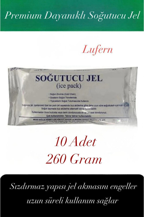 Dayanıklı Soğutucu Jel Poşet Buz Aküsü Malzeme Kamp Piknik Yolculuk Seyahat Yiyecek 260 gr 10 Adet