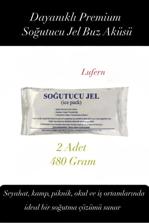 Dayanıklı Soğutucu Jel Poşet Buz Aküsü Malzeme Kamp Piknik Yolculuk Seyahat Yiyecek 480 gr 2 Adet