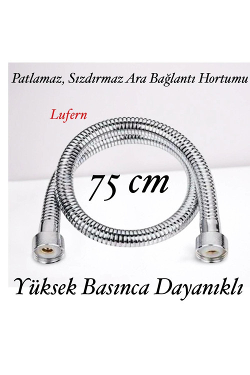 75 cm Kısa Tepe Ara Duş Hortumu Spiral Robot Ara Bağlantı Örgülü Dayanıklı Kopmaz Patlamaz Sızdırmaz