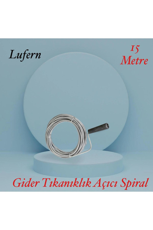 Premium 15 Metre Tıkanıklık Kanal Açma Klozet Gider Açıcı Boru Temizleme Spiral Tel Susta Manuel Uç