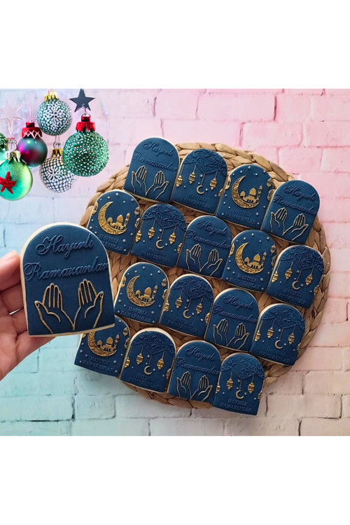 Lacivert Gold Ramazan Ayına Özel Butik Kurabiye - 20 Adet