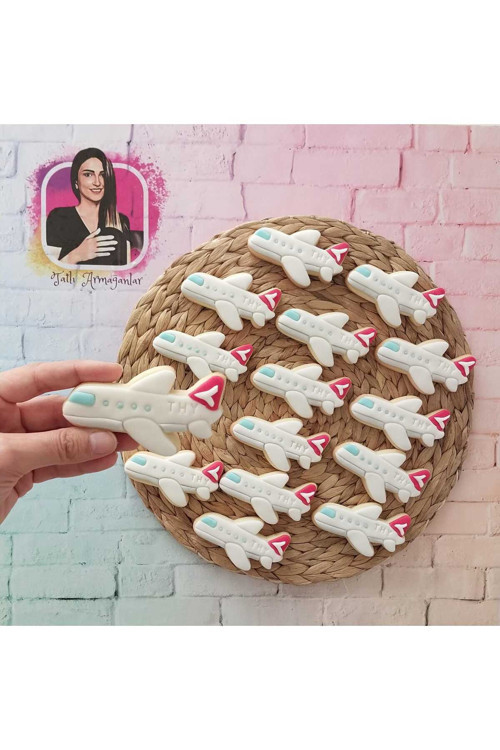 Uçak Model Butik Kurabiye - 20 Adet