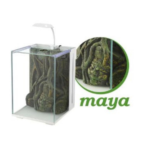 Maya Dekorlu Nano Akvaryum Beyaz 20x22x29 Cm