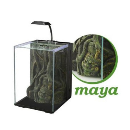 Maya Dekorlu Nano Akvaryum Siyah 20x22x29 Cm