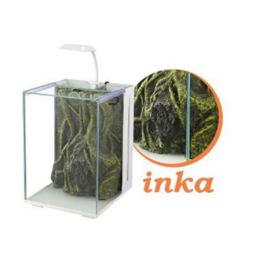 Inca Dekorlu Nano Akvaryum Beyaz 20x22x29 Cm
