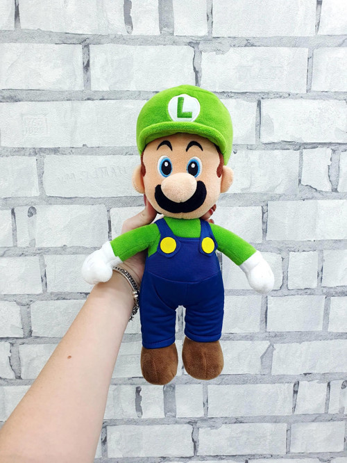 İthal Kadifemsi Kumaş Süper Mario Luigi Peluş Oyuncak 27 Cm Uyku Oyun Arkadaşı Orta Boy Yeşil