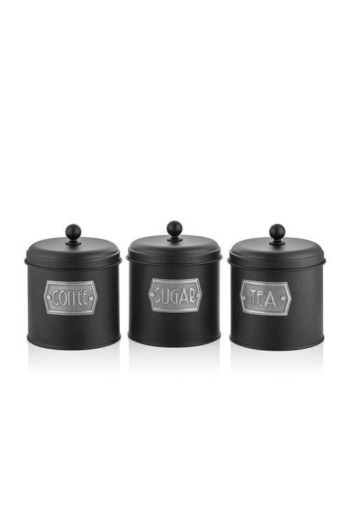 Siyah Çay Şeker Kahve Kavanozu 1,3 LT