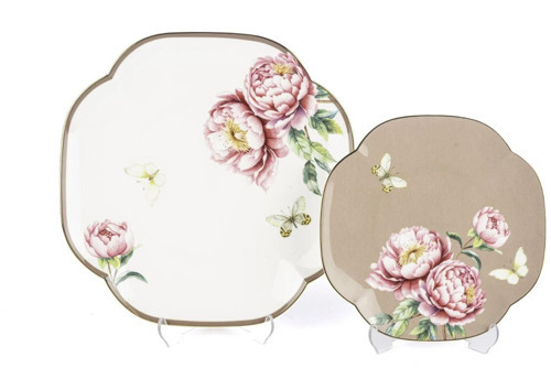 Redrose 4 Parça Set- 2li Pasta Tabağı 19cm ve 2li Servis Tabağı 25cm P367.117747